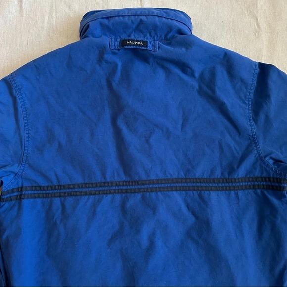 Vintage Nautica Lightweight Blue Jacket with Hidden Hoodie Size Medium - Picture 5 of 13